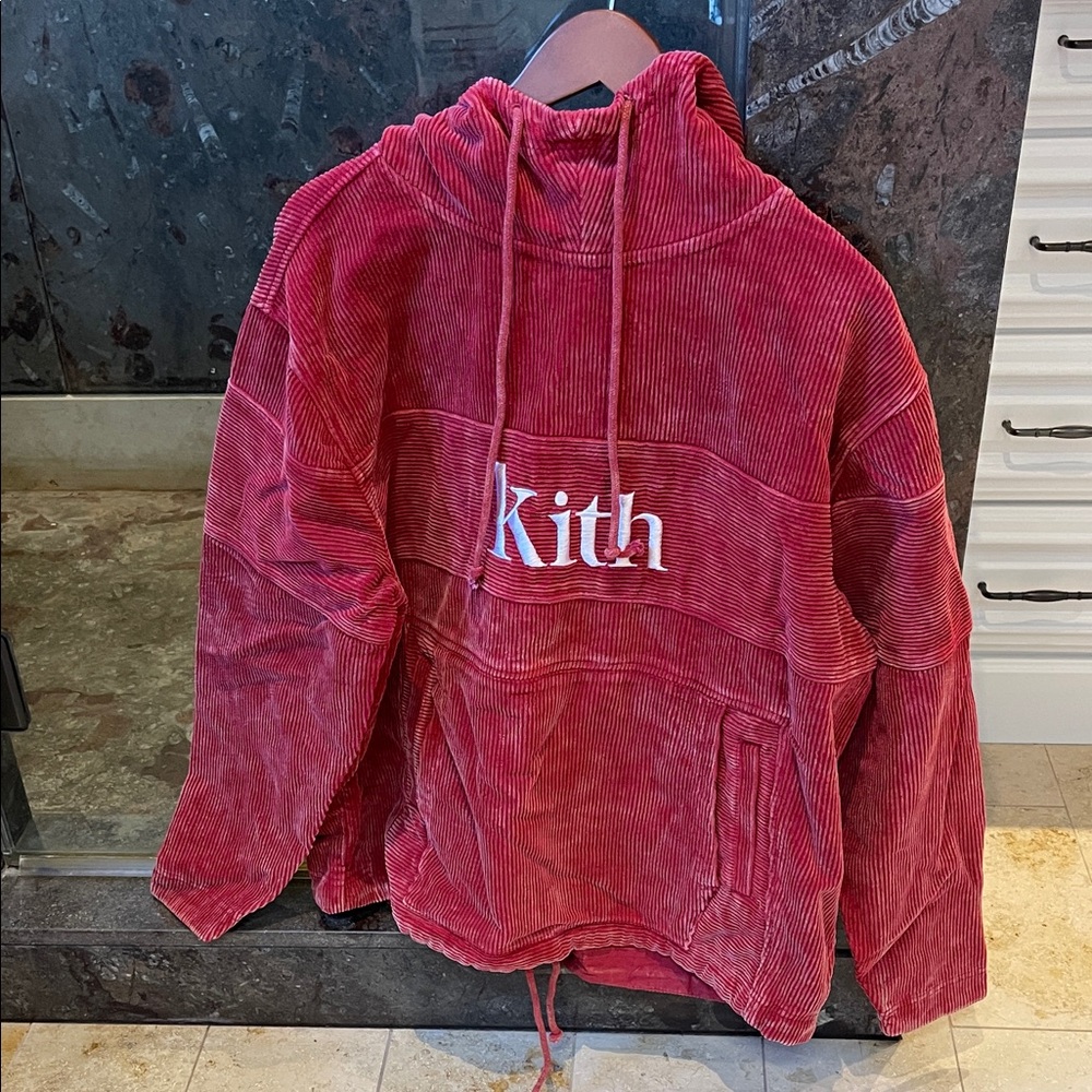 Kith Kids Vibrant Red Corduroy Hoodie